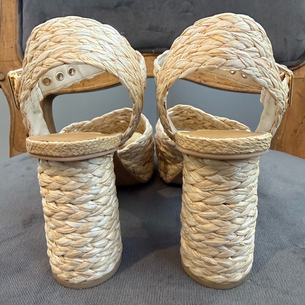 Dolce Vita Asher Braided Platform Heels - Lt Natural Raffia - Picture 7 of 8